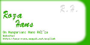 roza hans business card